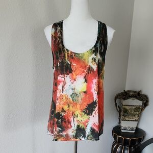 Imaginary Voyage Pink and Orange Graphic Tank Top